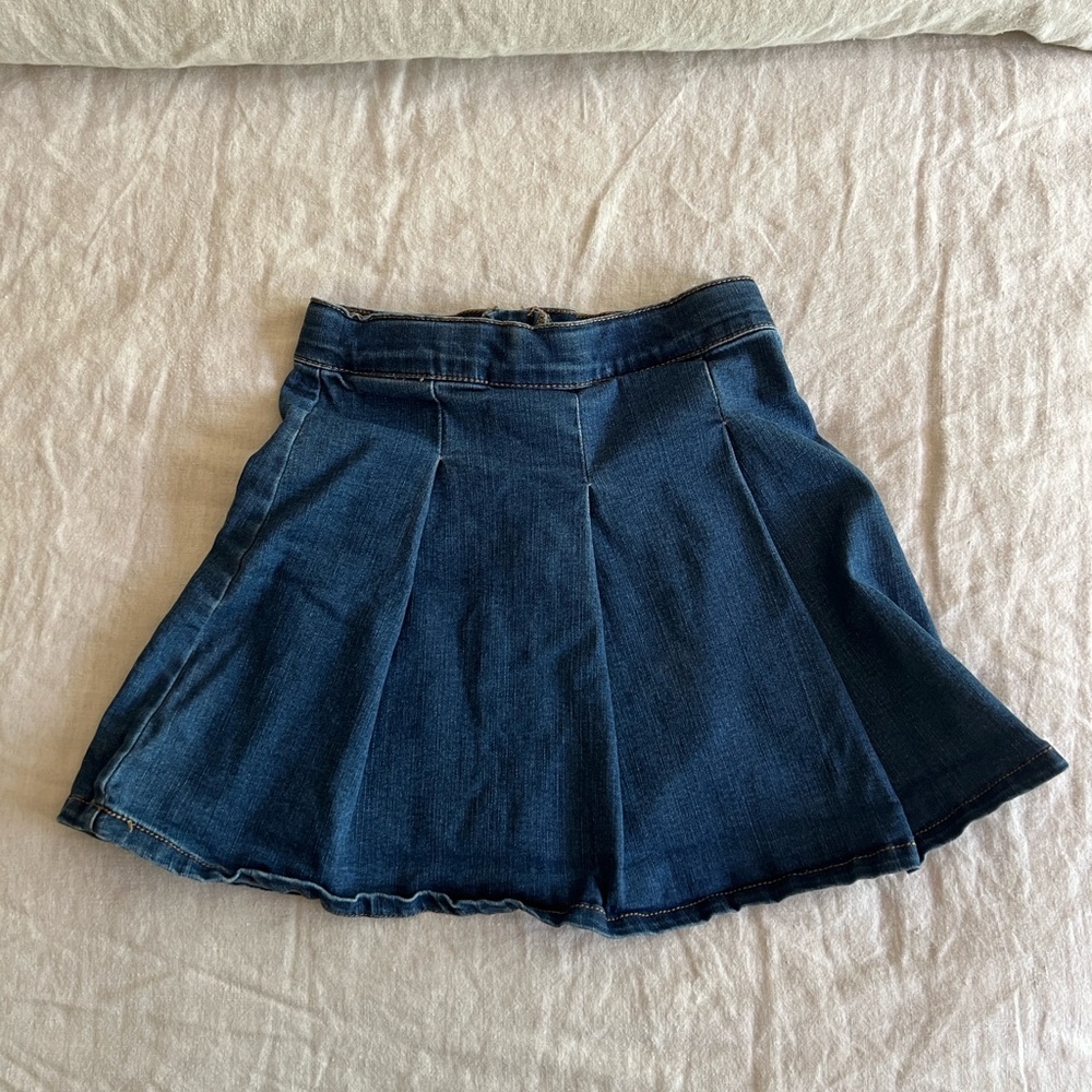 Girls Jean skirt, girls dark blue denim skirt